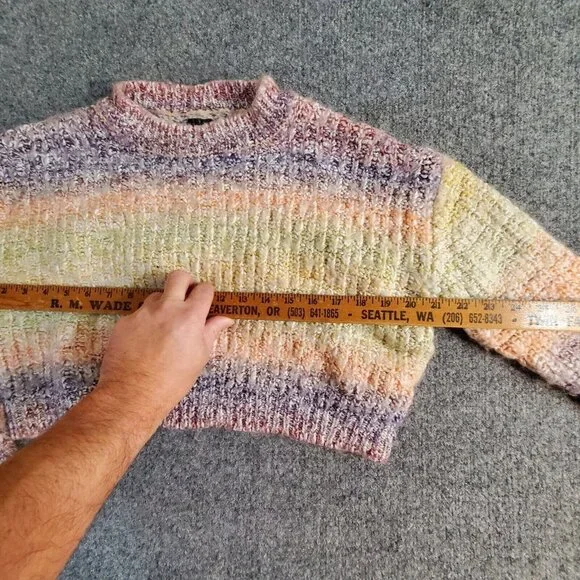 Moon and Madison boutique womens size XS cropped multi colored/striped sweater - Picture 8 of 13